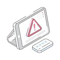 An amazing isometric icon representing system error issue vector