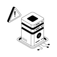 Get this visually engaging server error isometric icon. vector