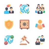Grab this premium bundle of business and corporate flat style icons vector