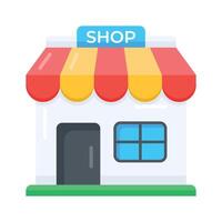Check out this flat icon of storefront with signage vector