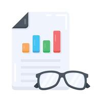 A flat style icon of proofreading with glasses vector