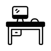 A glyph style icon of tidy workspace area. vector
