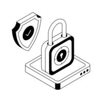 Check out this isometric icon of padlock security system. vector