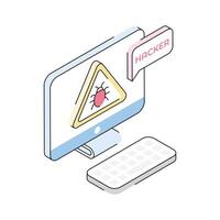 An isometric icon clearly showing a system bug error vector