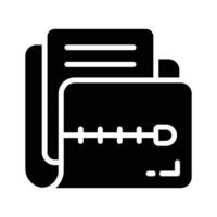 A glyph style icon showing compressed zip folder vector