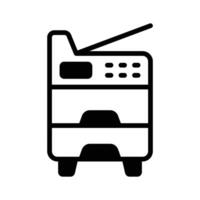 A glyph style icon showing office copier machine. vector