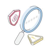 A captivating isometric icon illustrating password security concept vector