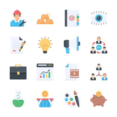 Grab this premium bundle of business model flat style icons