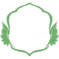 A green frame with wings on it vector