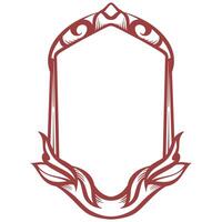 A red frame with a floral design vector