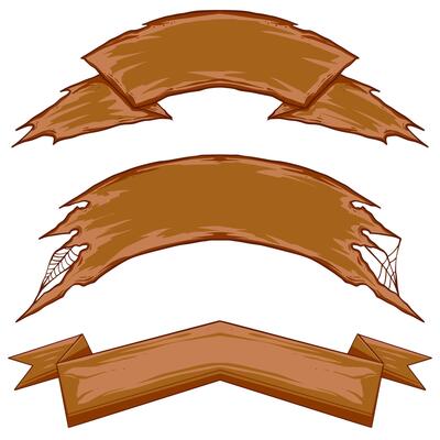 Set Ribbon Element Decoration Badge Art Frame Text