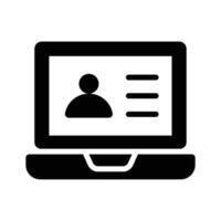 A solid style icon of interactive user portal vector
