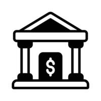 A solid style icon of a bank building, easy to edit. vector