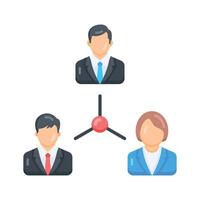 A flat style icon showing company structure in hierarchy form vector