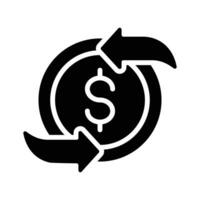 A filled style icon of corporate cash flow vector