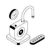 Premium isometric icon crafted to show password access clearly. vector