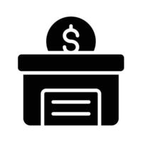A glyph style icon of a secure money box vector