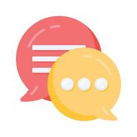 A flat style icon of chat message bubbles vector