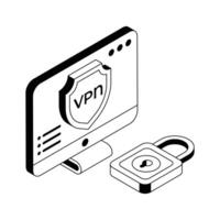 Get this visually engaging vpn security isometric icon. vector
