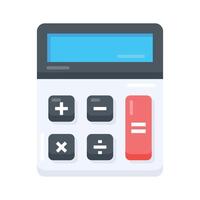 A flat icon showcasing calculator with digital keypad layout vector