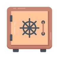 A flat style icon of vault door with secure lock vector