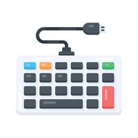 An amazing flat style icon of keyboard with neat keys vector