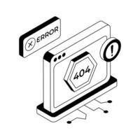 An isometric icon depicting 404 error page. vector