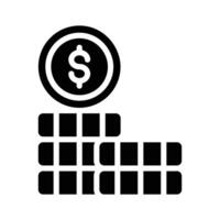 A filled style icon showing stacked dollar coins vector