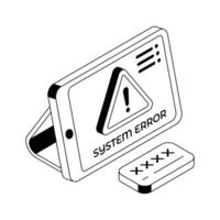 An amazing isometric icon representing system error issue. vector