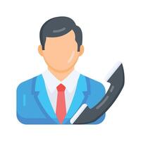 Here is a flat icon showing business call vector
