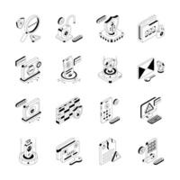 Latest Pack of Cybersecurity Isometric Icons vector