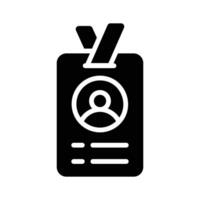 A filled style icon showing personal id badge vector