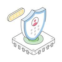 A well crafted isometric icon of secure profile management vector
