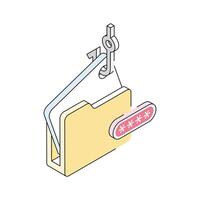 Visually appealing isometric icon warning about data phishing scam vector