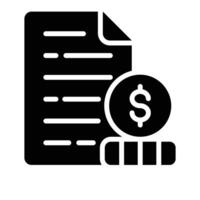 A solid style icon of printed financial statement vector