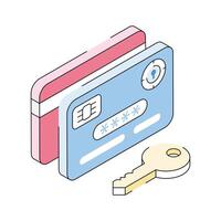 A visually appealing isometric icon of smart card access vector