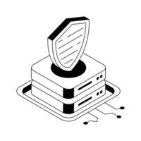 Modern isometric icon designed to show strong server security. vector