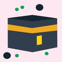 navi blue kaaba icon Suitable for icon design religious or travel themes in design projects, articles, or presentations. vector