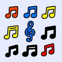 Colorful musical note icon image in playful style, ideal for apps, music games, and education design. vector