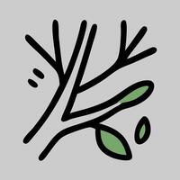 This tree branch icon with green leaves is suitable for nature-themed designs, eco-friendly projects, and environmental apps, offering a clean, minimalist look for digital or print use. vector