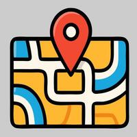 Location pin icon on city map representing real estate search, land plot, and home hunting vector