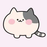 Cute Cartoon Cat Illustration with Blushing Cheeks and Simplistic Design vector