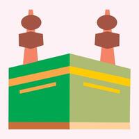 green kaaba icon Suitable for icon design religious or travel themes in design projects, articles, or presentations. vector