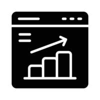 A filled style icon showing growth analysis chart vector