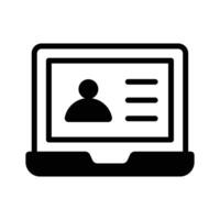 A solid style icon of interactive user portal. vector