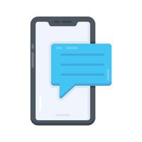 Grab this flat icon of mobile chat conversation in progress vector