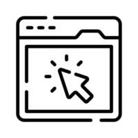 A outline style icon depicting finance website homepage vector