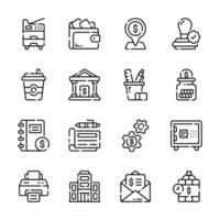 Ready to use collection of accounting and bookkeeping line icons vector
