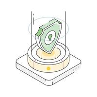 Get a glimpse of this cybersecurity hologram isometric icon vector