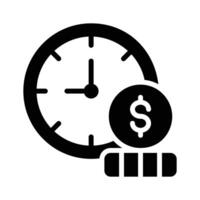A glyph style icon showing scheduled instalments payment vector